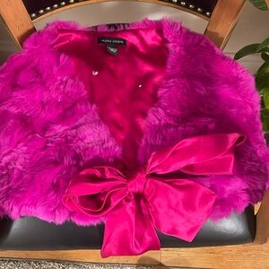 Valerie Stevens Fuschia Rabbit-Fur Stole